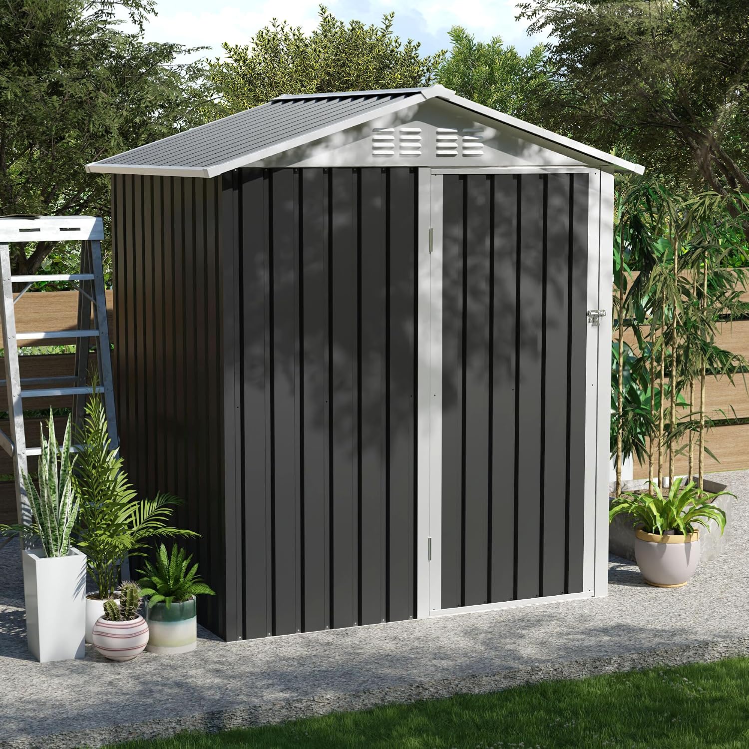 Metal Outdoor Storage Shed 5.4 - đánh giá và giá Garden Tools