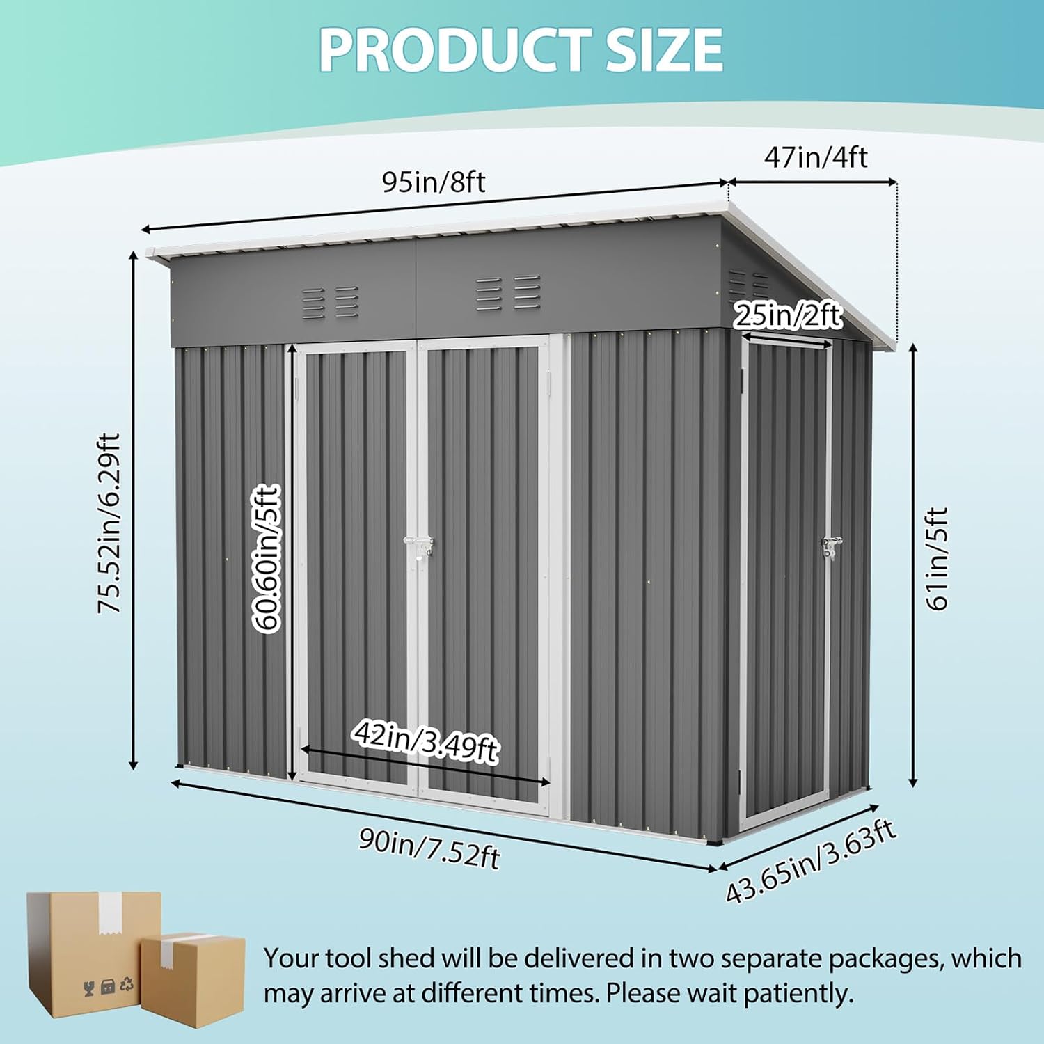 8x4 FT Outdoor Storage Shed wi - đánh giá và giá Garden Tools