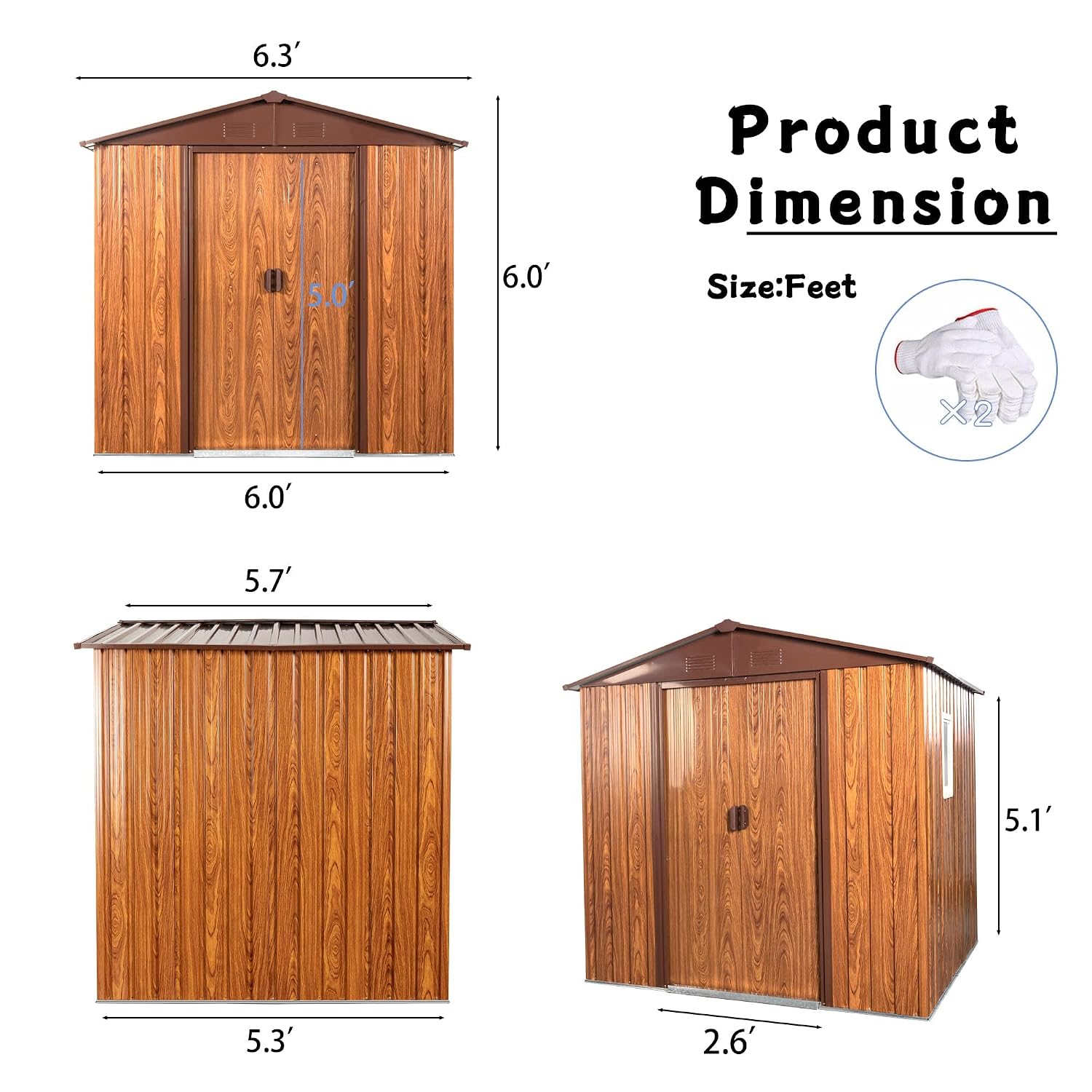 6x6FT Metal Outdoor Storage Sh - đánh giá và giá Garden Tools